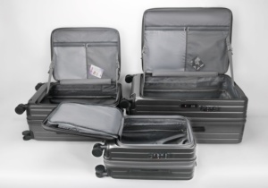 Ensembles de bagages 20 24 28 "Valise de voyage de luxe personnalisée Ouverture frontale pour bagages avec chargement USB, Trolle à ouverture frontale latérale 100% PC - Product Image 5