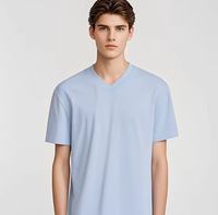 Kaos 210 Gram Unisex Katun Berkualitas Tinggi V-Neck Seamless Barrel Weaving Sablon Bordir Logo Grafis Print