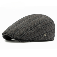 Venta al por mayor invierno Vintage Unisex boina nuevo modelo versátil hombres artístico Retro forrado cálido gorra de béisbol británico Casual al aire libre