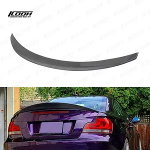 ICOOH yarış P stil karbon Fiber Fiber gövde kiti arka gövde Ducktail Spoiler kanat BMW 1 serisi için E82 Sedan Coupe 2007-2013