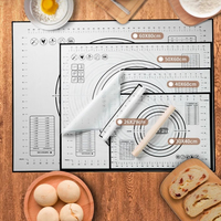 Tapis de cuisson en silicone surdimensionné 80/70/60 cm, tapis à pâtisserie pour rouler et pétrir, cuisine, crêpes, pâte à pizza, antiadhésif, tapis à pâtisserie