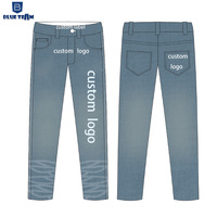 Équipe bleue | Combinaison en jean pour femmes dames personnalisée de haute qualité OEM personnalisée en vrac en gros salopette en jean déchiré pantalon en jean pour femmes