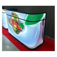 Comptoir LED mobile avec roues, table d'exposition portable, présentoir pour salon professionnel, comptoir de bar LED, poste de DJ