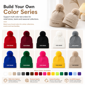<span class=keywords><strong>Bonnet</strong></span> en tricot personnalisé avec logo brodé et pompon pour les magasins <span class=keywords><strong>de</strong></span> détail, les événements promotionnels et les entreprises – Idéal pour l'hiver - Product Image 5