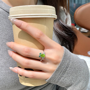 Personalized Water drop Colorful Gemstone <b>Frog</b> Adjustable <b>Rings</b> Simple 925 Sterling Silver 6*8mm Pear Cut Natural Stone Jewelry - Product Image 5