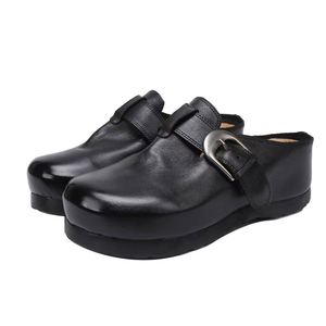 Nouvelles sandales d'été 2025 pour femmes en cuir véritable souple, style vintage, pour l'extérieur - Product Image 3