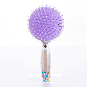 Cute Girly Massage <b>Comb</b> Large Portable Travel Hair Brush With Glitter Design For Women And Girls - Product Image 3