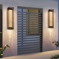 Lámpara de Pared LED de Cristal para Exteriores, Aplique de Pared Moderno Negro para Entradas Exteriores, Lámparas de Pared Impermeables