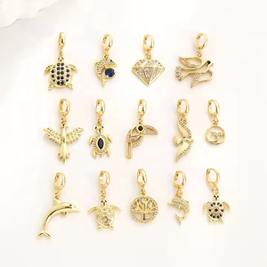 Tất Cả Trong Một Tự Làm Phổ Clasp Charms 18K Vàng Đồng Huggie Mặt Dây Chuyền Vòng Cổ Chuỗi Vòng Đeo Tay Cho Vòng Cổ Vòng Đeo Tay Sáng Tạo - Product Image 6