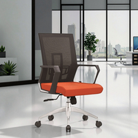 Chaise de bureau pivotante moderne avec dossier en maille élastique, hauteur réglable, structure en fer