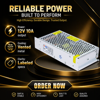 Alimentation à découpage AC/DC ENKI 120W 12V 10A à sortie unique, boîtier métallique perforé, efficacité 93%, modèle S-120-12 pour CCTV et LED