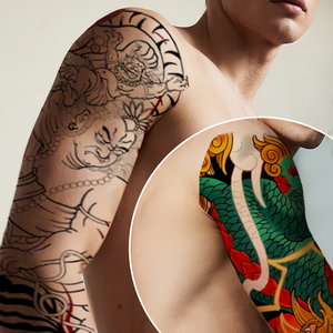 Tatuaje Temporal de Diseño Tribal Moderno y <span class=keywords><strong>Sexy</strong></span> para <span class=keywords><strong>Hombre</strong></span>, Color Blanco, de Larga Duración (2 Semanas), para Brazo Completo, Transferible al Agua - Product Image 3