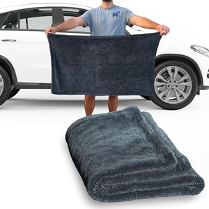 Serviette de voiture en microfibre 1200GSM personnalisée 1400GSM Serviette de lavage de voiture de haute qualité Serviette de séchage à boucle torsadée sans bord - Product Image 1