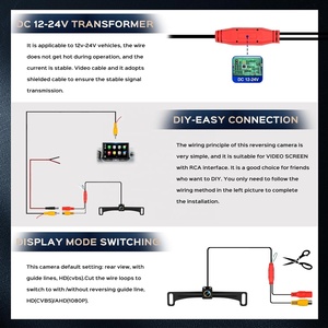 กล้องมองหลังติดรถยนต์ HD สำหรับป้าย<span class=keywords><strong>ทะเบียน</strong></span>รถยนต์ AHD 1080P ตัวกล้องโลหะ มุมมองกว้าง 170 องศา กล้องมองหลัง กล้องมองหน้าสำหรับยานพาหนะ - Product Image 4
