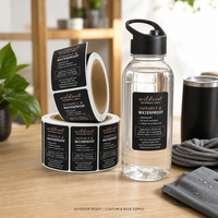 Étiquettes autocollantes personnalisées en vinyle imperméable pour bouteilles et emballages, faible MOQ, découpées, impression numérique pour usage commercial
