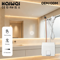 Interrupteur tactile intégré à une seule touche 50/60Hz AC110-240V DC12V 1.5-3A 24-36W CCT anti-buée pour miroir de salle de bain LED