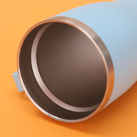 Gobelet de voyage isotherme en acier inoxydable à double paroi de 20 oz avec logo personnalisé, revêtement poudré, poignée et couvercle