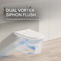 WC intelligent mural MWD avec distributeur de mousse intégré, hygiène UV, chasse d'eau à double vortex, design compact, vente en gros OEM
