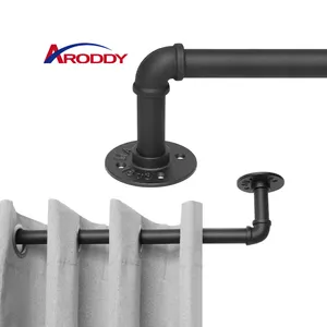 ARODDYサポートのカスタマイズ72-144インチカーテン拡張可能ポールカーテンブラケットホルダー付きカーテンロッドメタル