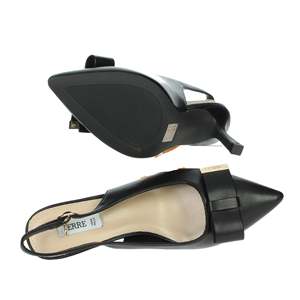 Ferre Women's Slingback <b>Pump</b> <b>Black</b> Pointed Toe Heel - Product Image 6