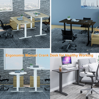 Table de bureau réglable en hauteur manuelle et électrique, table à manivelle manuelle, table portable gain de place pour un travail sain