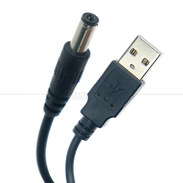 Kabel pengisi daya, 1M 24AWG 2A pengisian daya 5V USB ke DC 2.1 5.5mm untuk lampu Led lampu kipas Speaker Tablet kamera Router