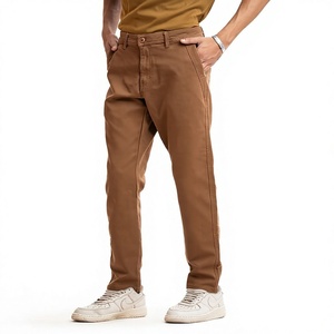 Pantalon chino décontracté pour homme, coupe droite, en tissu Oxford, extensible, avec fermeture éclair, pour l'automne - Product Image 2