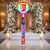 Kiosque photo selfie en métal arqué pour iPad, coque de photomaton 10,2-13 pouces avec lumière RGB pour location événementielle et fêtes
