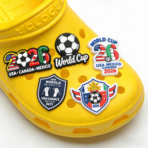 Ensemble de breloques pour sabots de football <span class=keywords><strong>Messi</strong></span> Argentine, thème star du football, en PVC, pour les fans, accessoires tendance pour sabots - Product Image 1