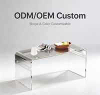 Table basse moderne en acrylique transparent, design cascade, table d'appoint en lucite transparente, mobilier de salon, vente en gros