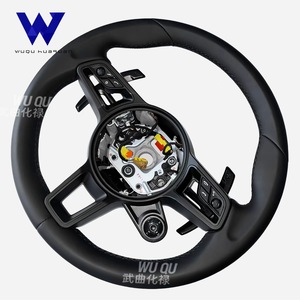 Volant en cuir 991 avec bouton <span class=keywords><strong>SC</strong></span> adapté à la modification intérieure <span class=keywords><strong>Porsche</strong></span>, compatible avec Panamera 991 Cayenne 718 Cayman Boxster - Product Image 3
