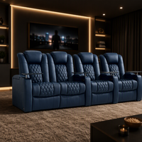 Ensemble de canapés inclinables zéro gravité 4 places en cuir respirant et durable avec mousse à mémoire de forme pour bureau professionnel, appartement, hôtel, salon