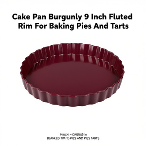 Cake Pan Burgundy 9 Inch Fluted Rim For <b>Baking</b> Pies And Tarts - Product Image 2