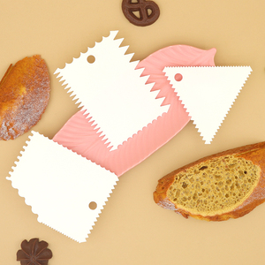 3-Piece gıda-güvenli plastik hamur kesici seti pişirme ve pasta araçları-kase kazıyıcı kek kazıyıcı pürüzsüz aracı ekmek buzlanma fondan - Product Image 3