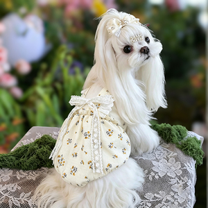 Vestido de Princesa para Perros Pequeños, Falda con Estampado Floral para <span class=keywords><strong>Chihuahua</strong></span>, Ropa Transpirable de Verano para Perros y Gatos, para <span class=keywords><strong>Chihuahua</strong></span> y Yorkie - Product Image 4