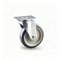 Roulettes robustes non marquantes de 5 pouces en PU pivotantes avec frein latéral, haute capacité de charge pour systèmes de chariots de stockage industriels
