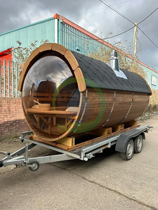 Finestra panoramica tinto tradizionale vapore 9KW stufa elettrica o stufa a legna barile Sauna - Product Image 5