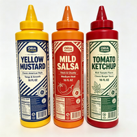 Contenants vides de 8oz (237ml) et 500ml (16oz) avec bouchon verseur pour mayonnaise, sauce piquante de luxe, vinaigrette, ketchup et chili