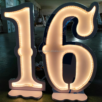 Lettres lumineuses en PVC de grande et petite taille pour anniversaire, décoration, mariage, fournitures de fête, prix bas, usine Furun