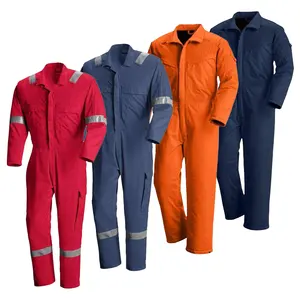 Factory Custom Fire Proof Work Overall Boiler Suit Industrial Safety Uniform Jumpsuit Workwear Flame Fire Retardant FR Coveralls