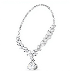 Juego de Joyería Nupcial con Circonitas en Forma de Gota de Agua, Collar y Aretes con Corte Marquesa, Chapado en Oro, para Mujer - Product Image 3