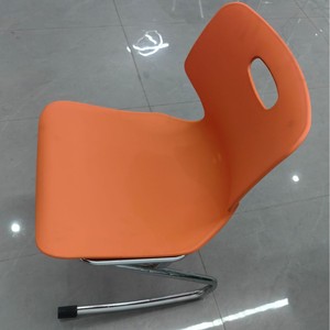 Office Plastic Chair Orange Polypropylene Steel Legs Stackable Minimalist Design <b>Large</b> Size Student <b>Desk</b> Chair - Product Image 3