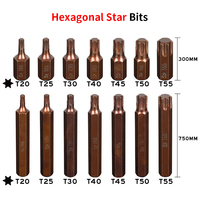 Set soket dampak metrik, 40 Pcs/set 1/2 "3/8" Adaptor Drive Shank Hex Torx Spline Star