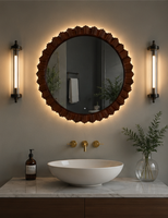 Miroir de maquillage intelligent avec éclairage LED, écran tactile, luminosité réglable, trois couleurs d'éclairage pour salle de bain