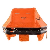 Radeau de sauvetage gonflable réversible en néoprène, capacité 6 personnes, norme SOLAS, couleur orange haute visibilité
