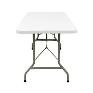 Tavolo Pieghevole Portatile Rettangolare Moderno in Plastica Bianca da 1,8 m per Esterni, Pranzo, Spiaggia, Barbecue, Campeggio, Picnic, Banchetti, Scuola, Cucina - Product Image 5