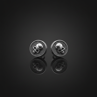 Boucles d'oreilles clous Yunnique pour hommes, personnalisées, en acier inoxydable 316L, hypoallergéniques, gravées crâne, style vintage punk gothique, avec cristaux, cadeau fait main