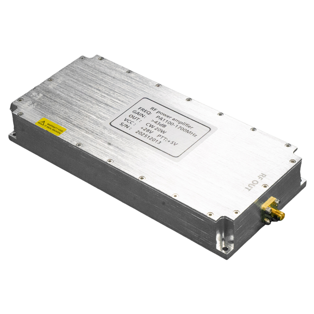 20W RF Power Amplifier Module 1100-1700MHz 50dB Gain CW Pulse Solid State PA for EMC Test