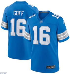 2526 Nouveaux maillots de football américain de l'équipe des Detroit Lions pour la saison en cours # 16 <span class=keywords><strong>Goff</strong></span> # 14 St Brown Maillots cousus pour hommes Vente en gros Chine - Product Image 6