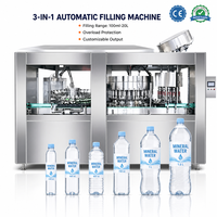 Machines industrielles de lavage, rinçage, remplissage et bouchage de bouteilles en verre et PET pour eau potable pure et minérale, haute vitesse, 330 ml et 500 ml